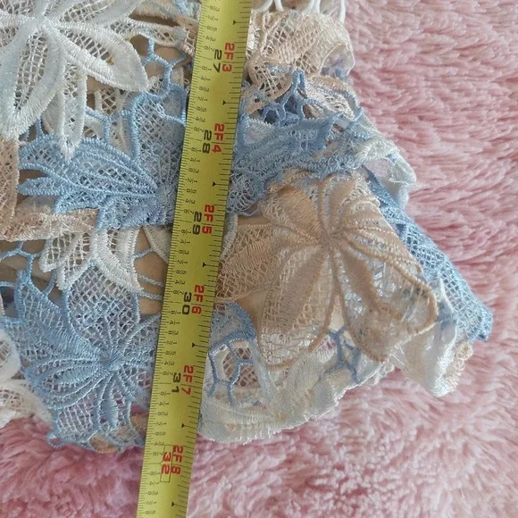 Just Me Miriam Full-Sleeve 3D Lace Floral Dress  Size Small - Picture 12 of 13